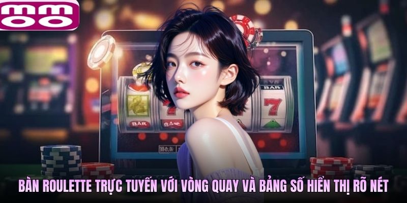 Bàn Roulette trực tuyến với vòng quay và bảng số hiển thị rõ nét
